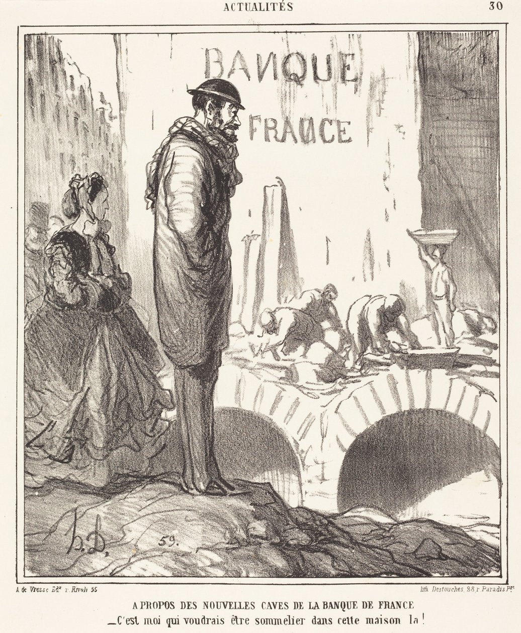 Om ... källarna i Banque de France av Honoré Daumier