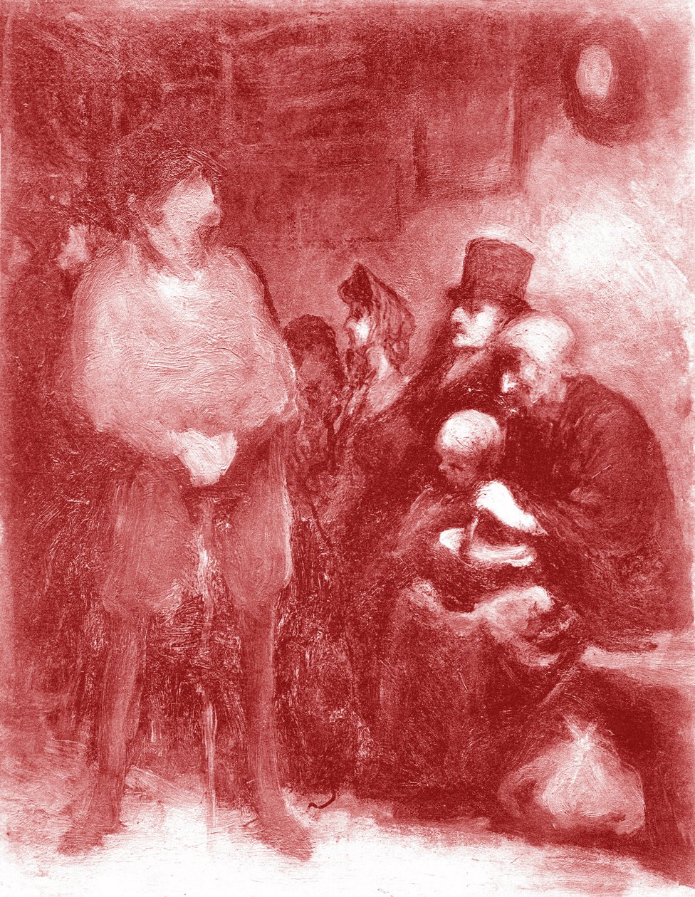 Ett väntrum, utställning Daumier på Galerie Durand-Ruel 1878 av Honoré Daumier