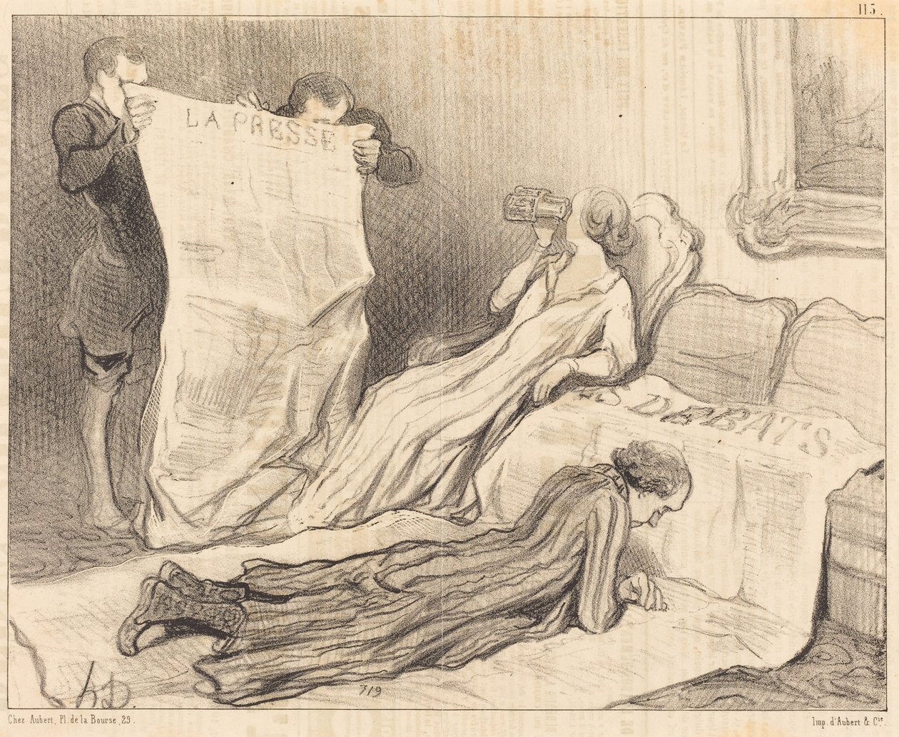 Prenumeranter får sin tidning... av Honoré Daumier