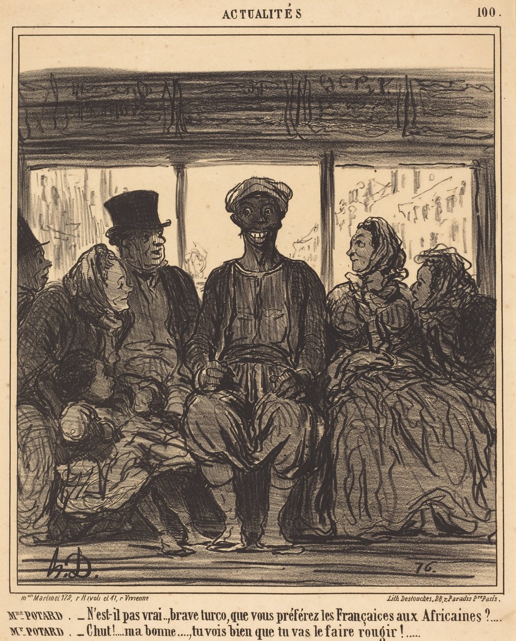 Aktualiteter: fru Potard - Är det inte sant, tappre Turco... av Honoré Daumier