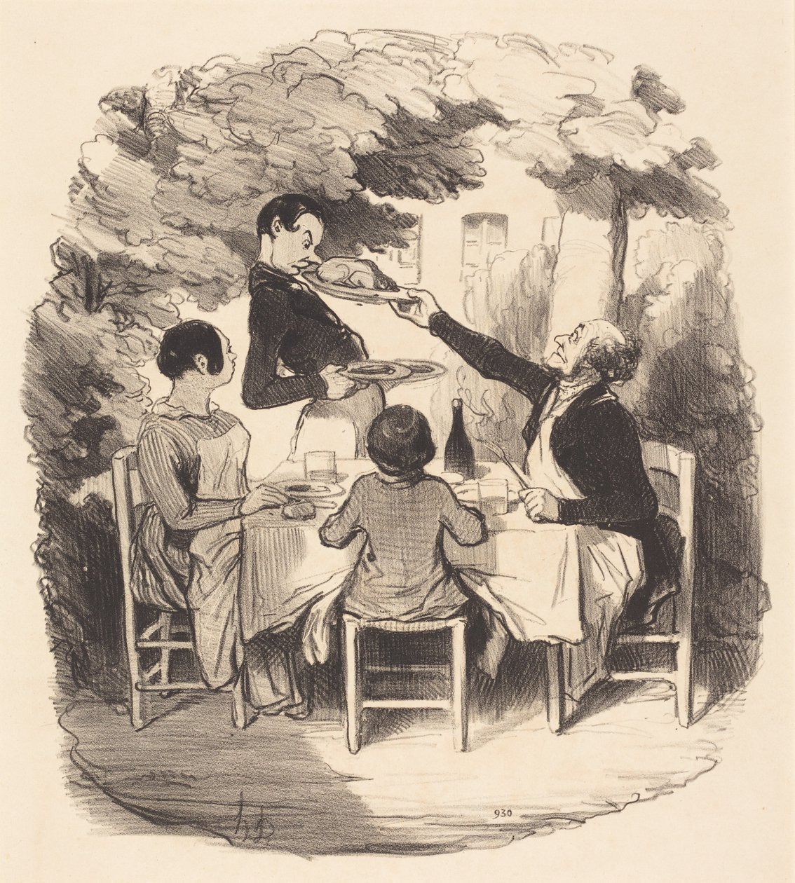 Ah! det är fräscht... men inte du, pojke... av Honoré Daumier