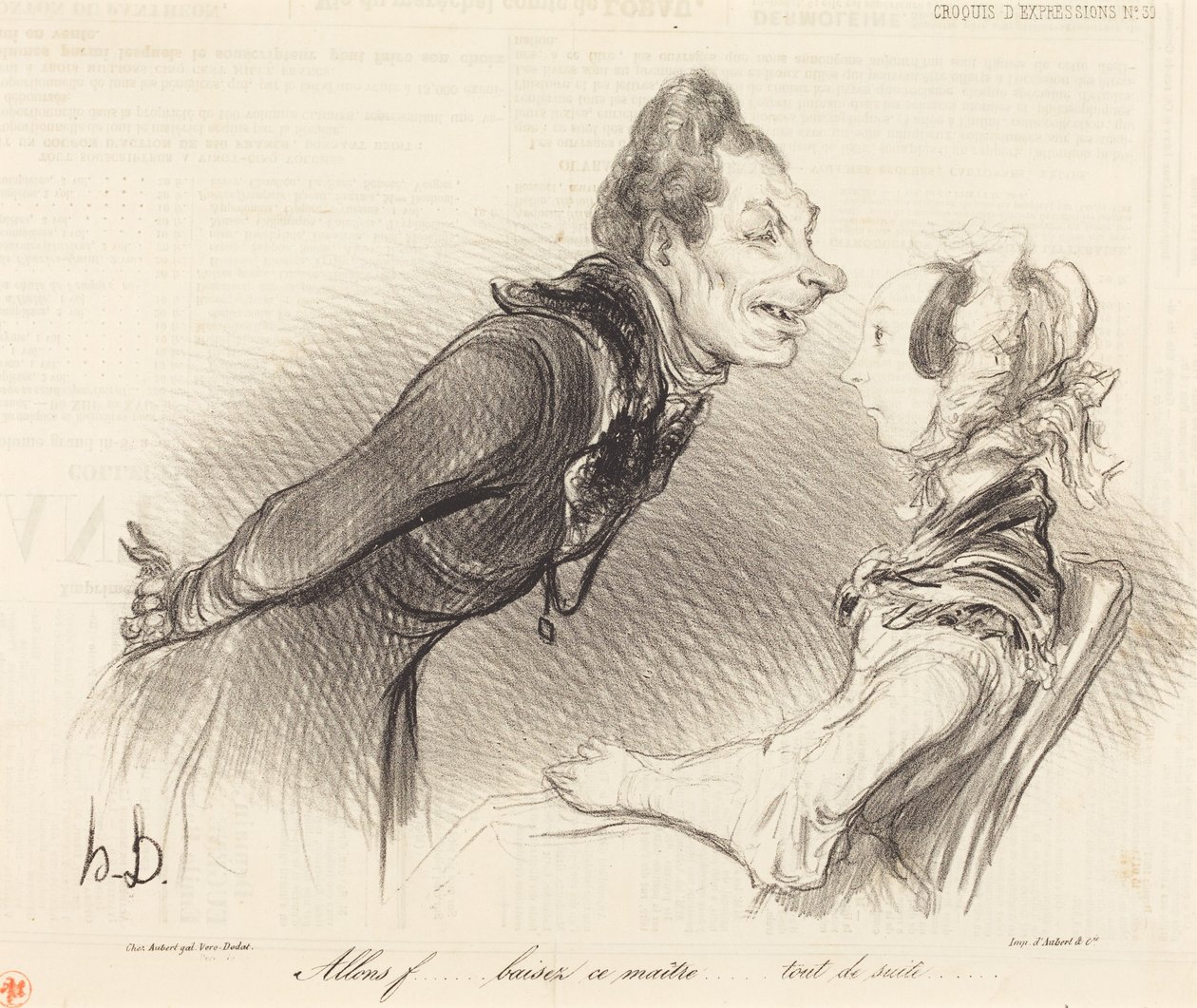 Kom igen... kyss denne mästare... genast... av Honoré Daumier