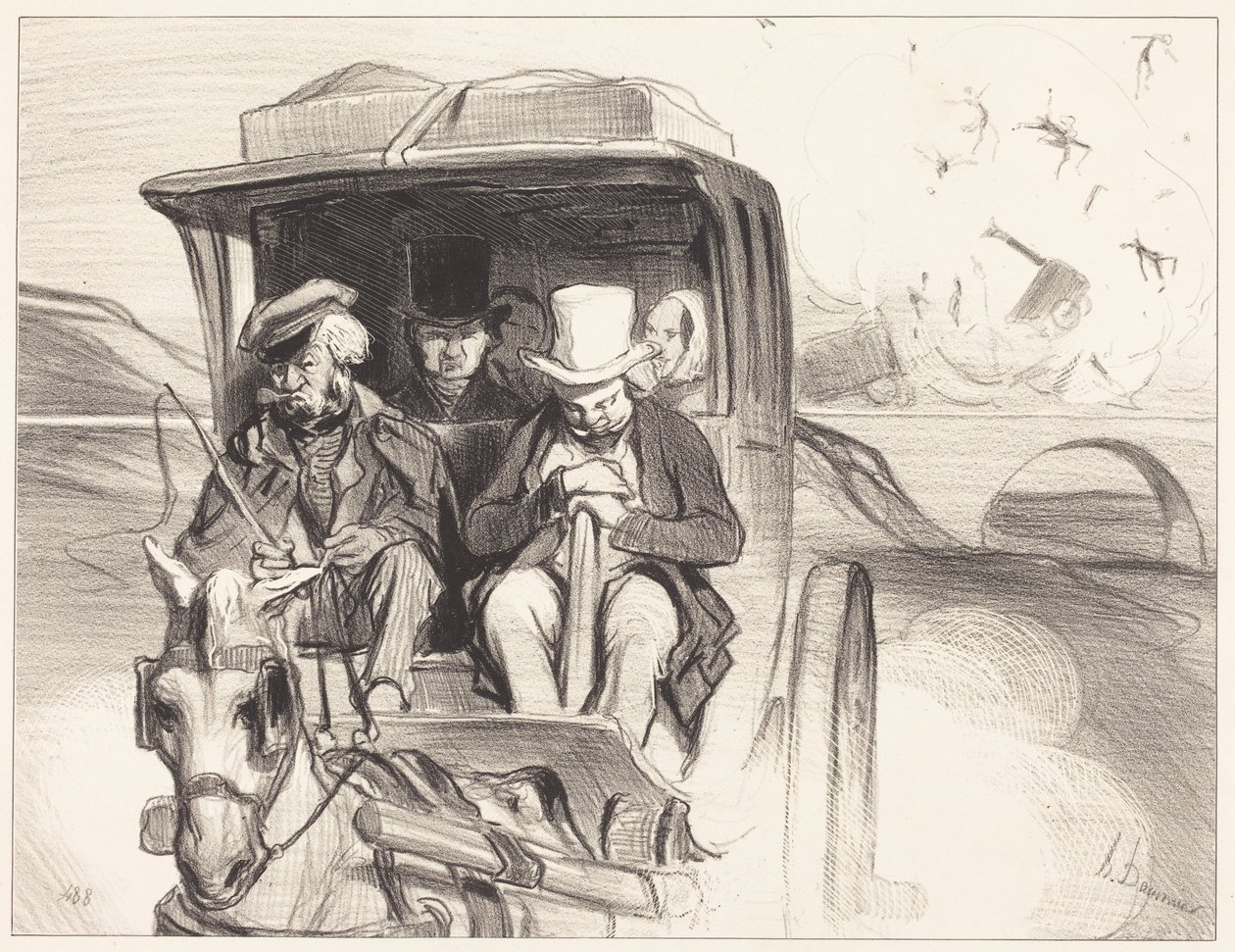 Kom igen ... för tusan, kusk ... av Honoré Daumier