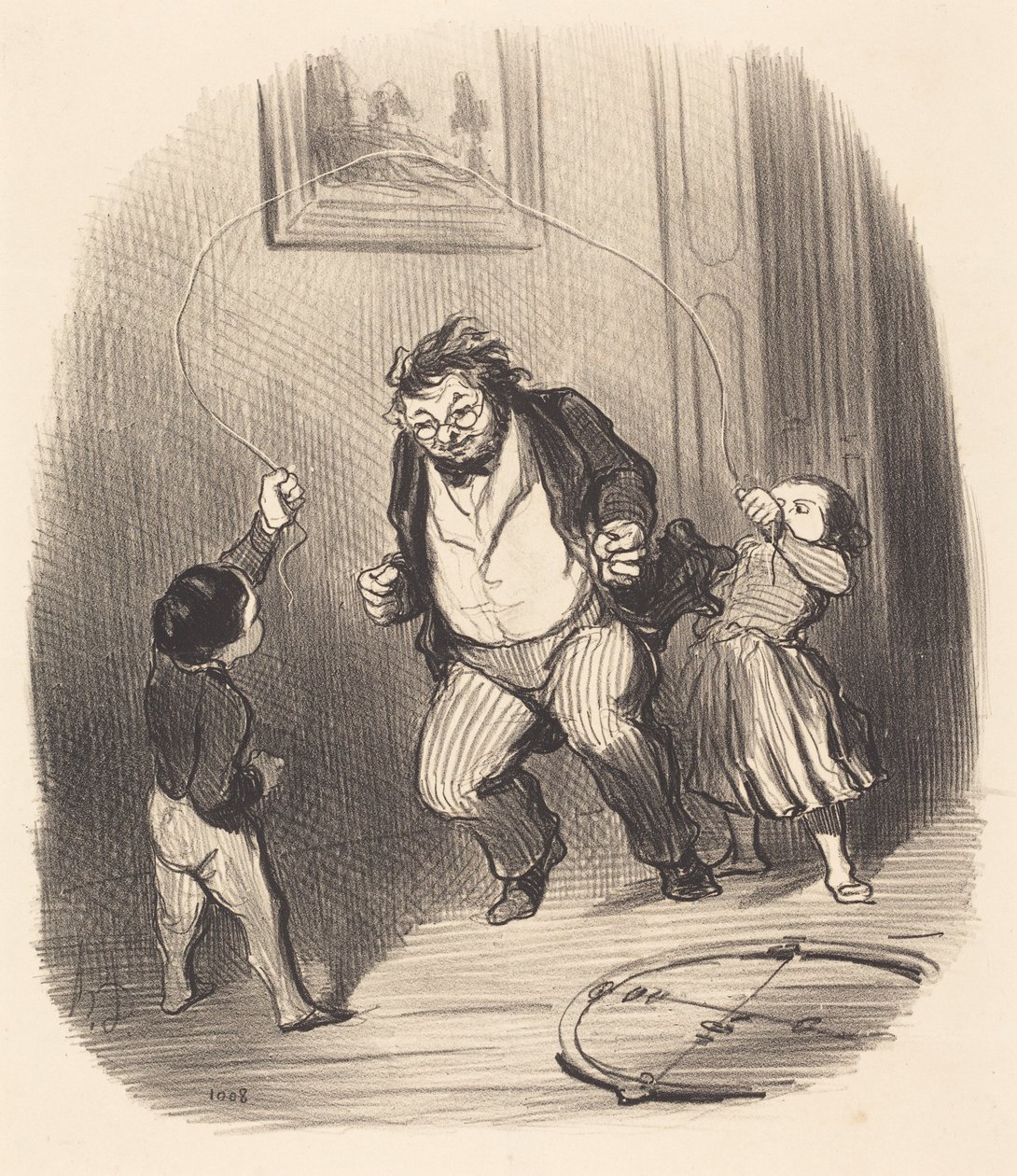 Kom igen, pappa... en gång till... trettiotvå varv!... av Honoré Daumier