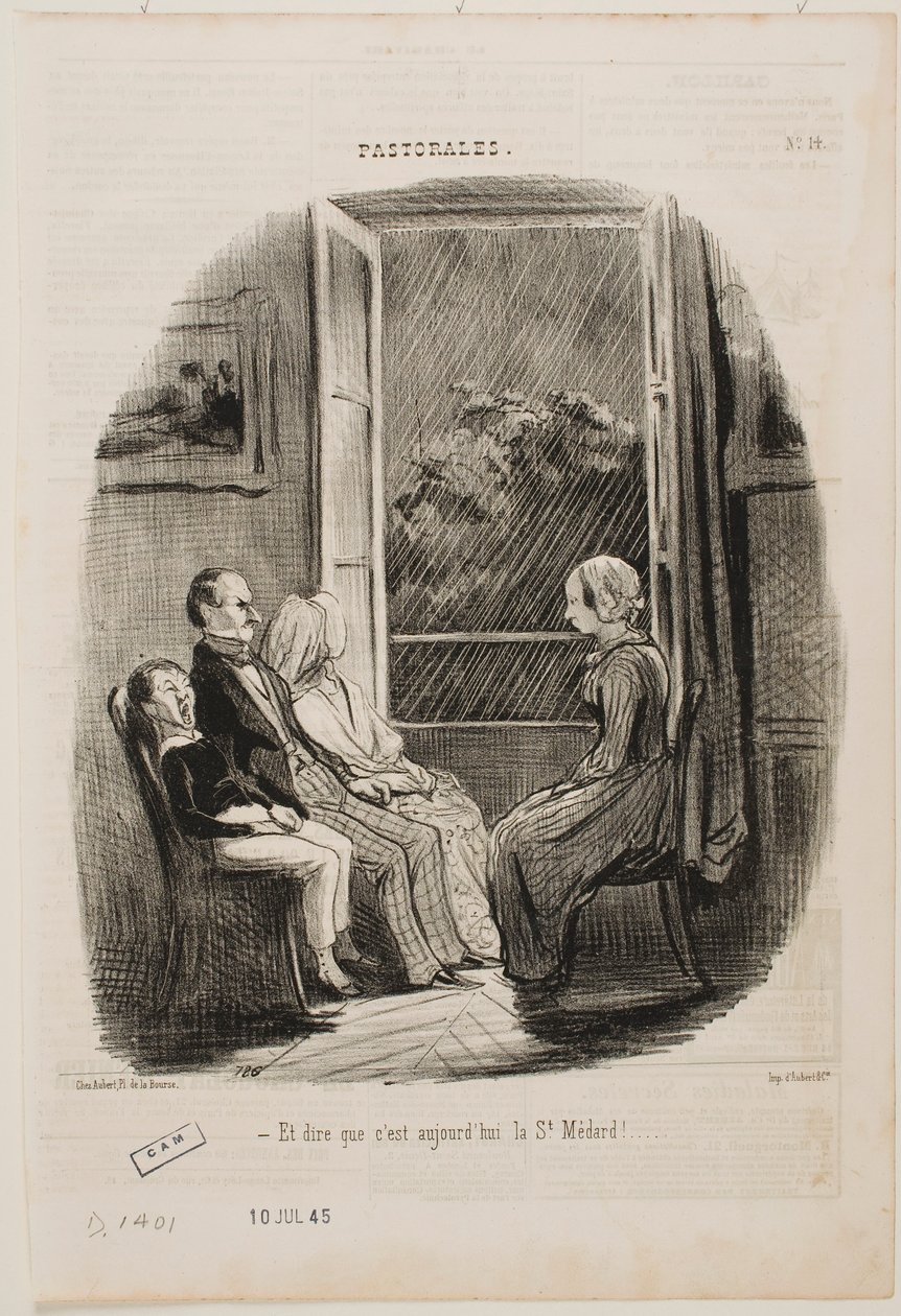 Och tänk att det är Sankt Médards dag! av Honoré Daumier