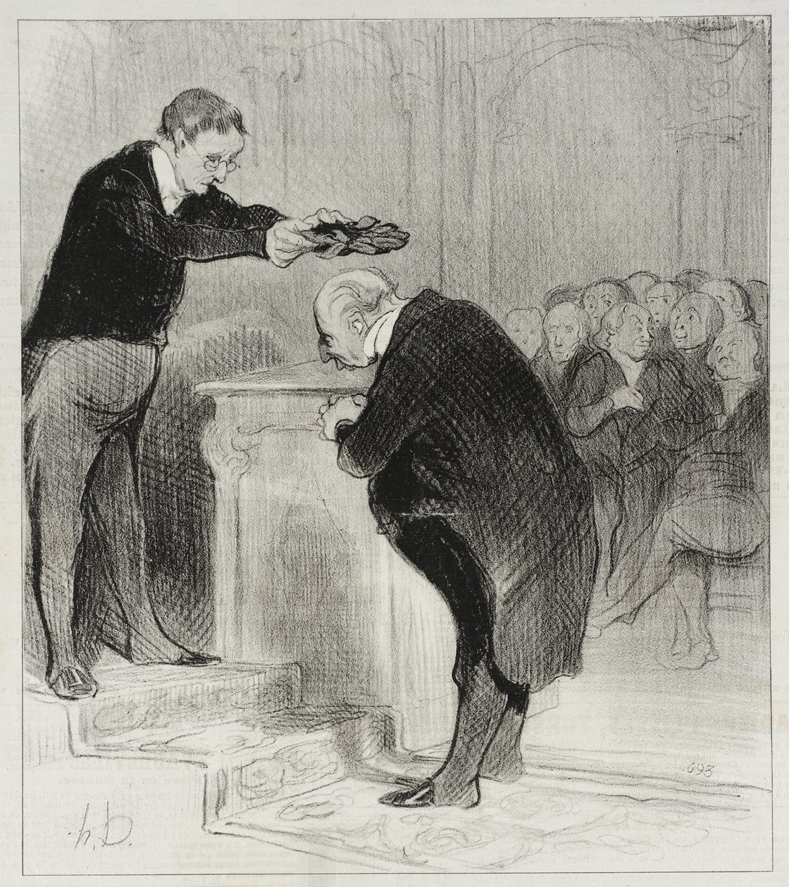 Kom närmare, herr Gérenflot... kom och ta emot kronan... av Honoré Daumier