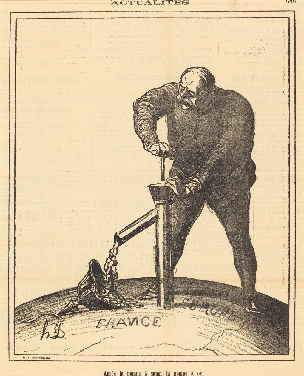 Efter blodpumpen, guldpumpen av Honoré Daumier
