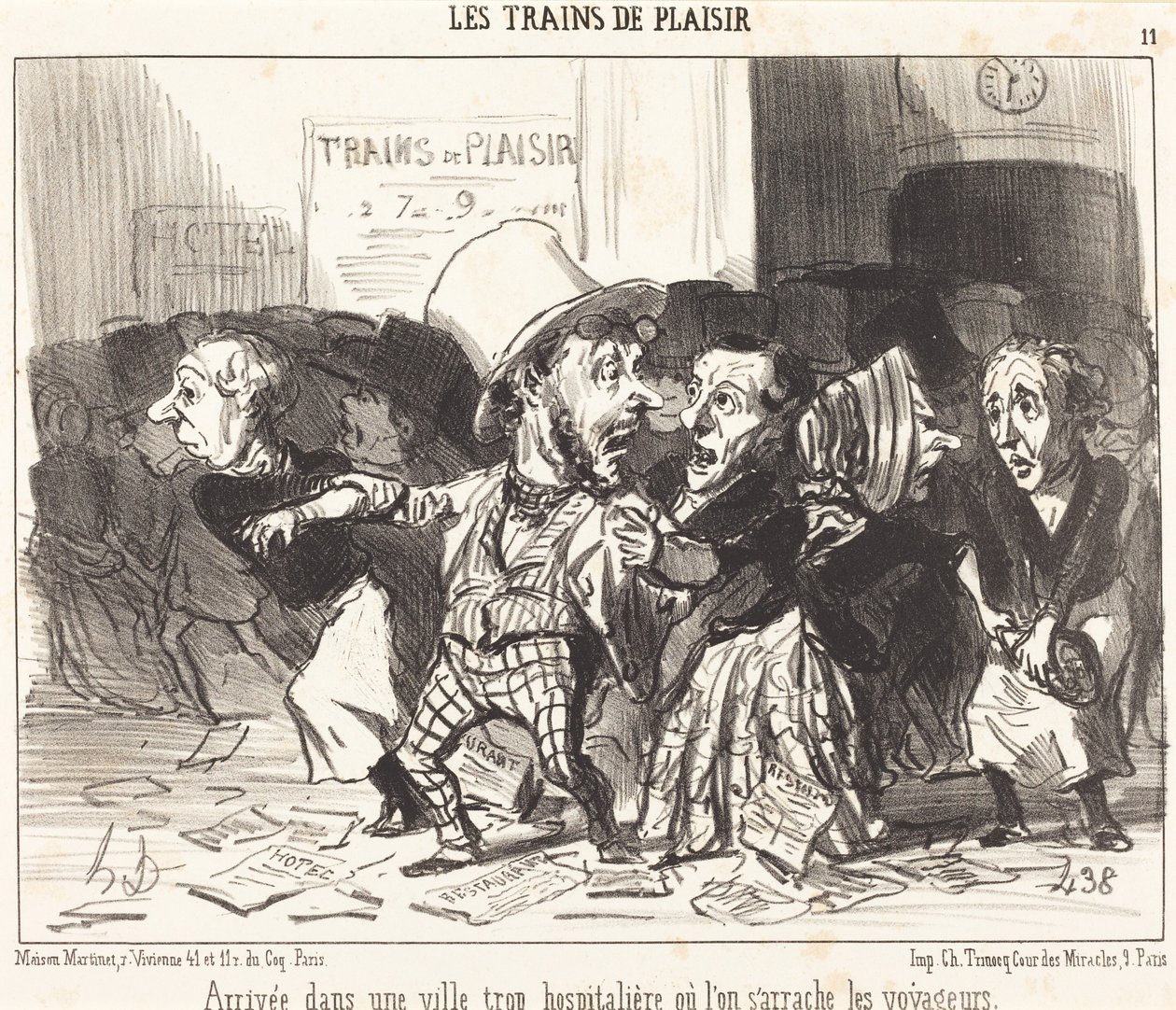 Ankomst till en alltför gästfri stad... av Honoré Daumier