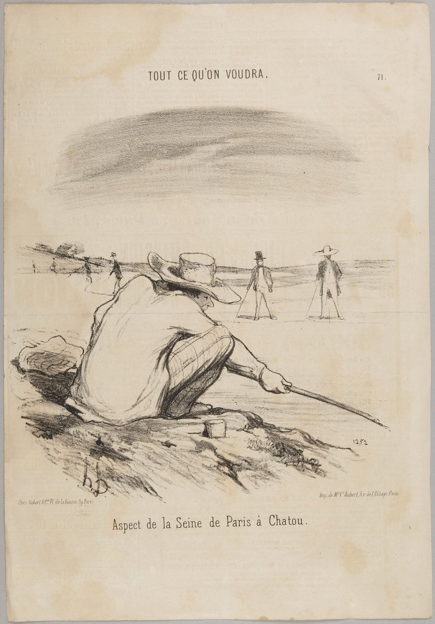 Utsikt över Seine från Paris vid Chatou, nummer 71 ur serien Allt man kan önska från Le Charivari av Honoré Daumier