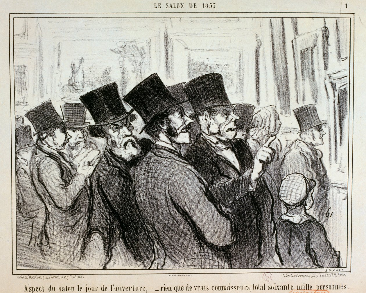 Hur mässan såg ut på öppningsdagen... / 1. av Honoré Daumier