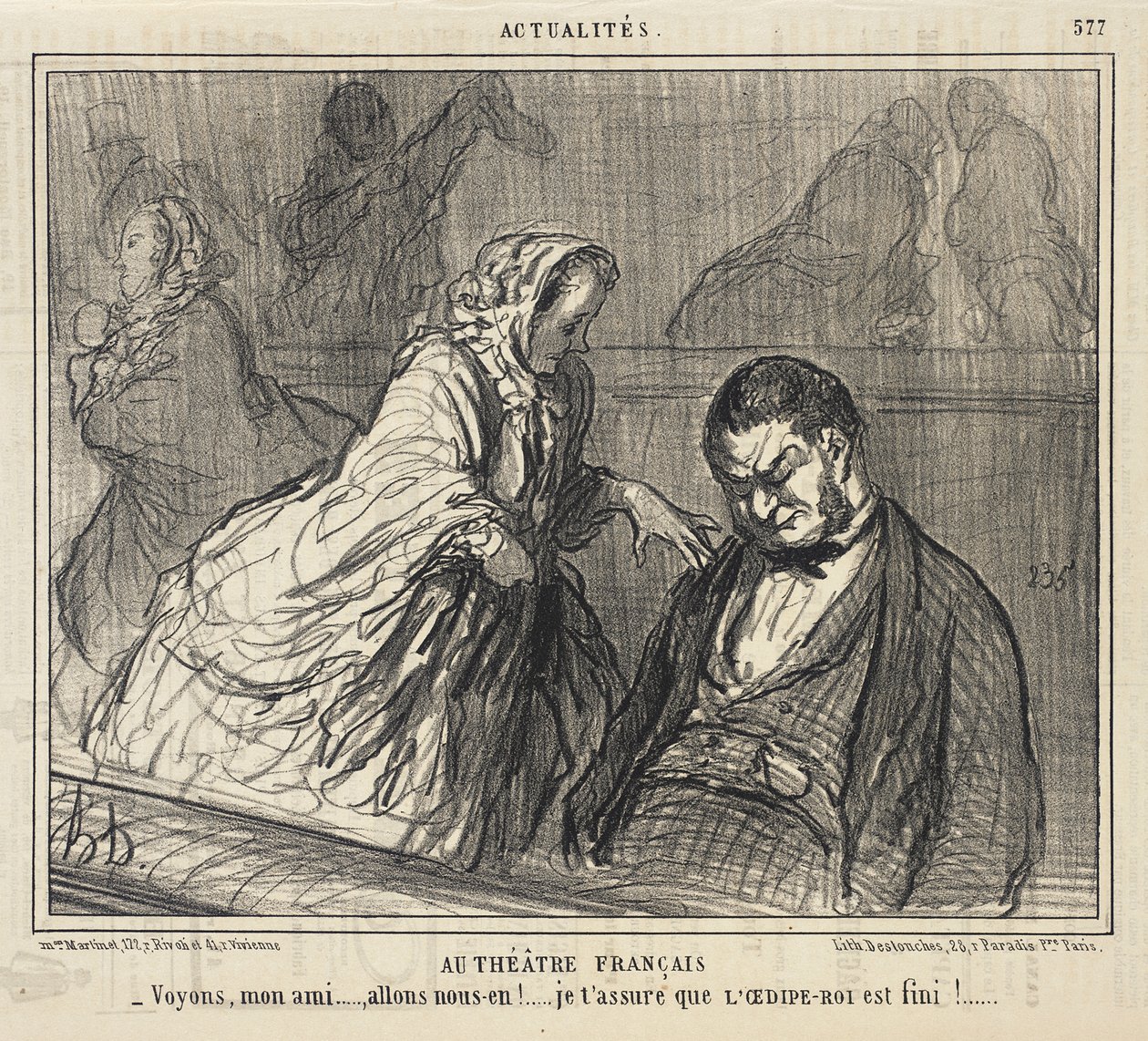På Théâtre Français... av Honoré Daumier