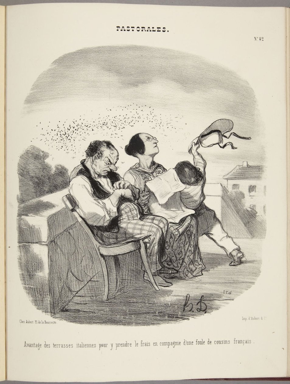 Fördelen med italienska terrasser för att svalka sig i sällskap med en mängd franska kusiner av Honoré Daumier
