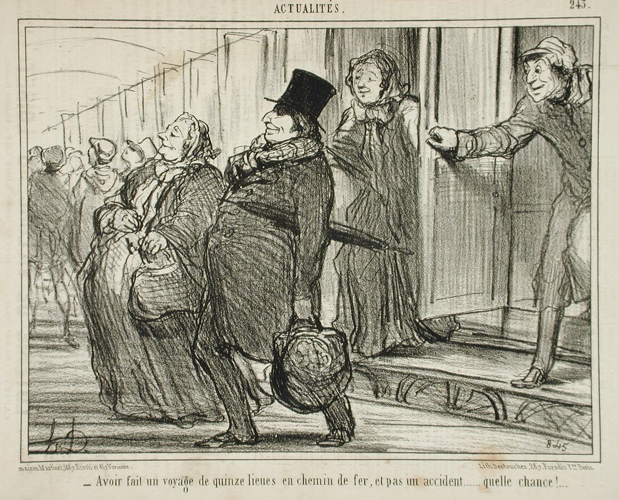 Att ha gjort en resa på femton lieues med järnväg... av Honoré Daumier