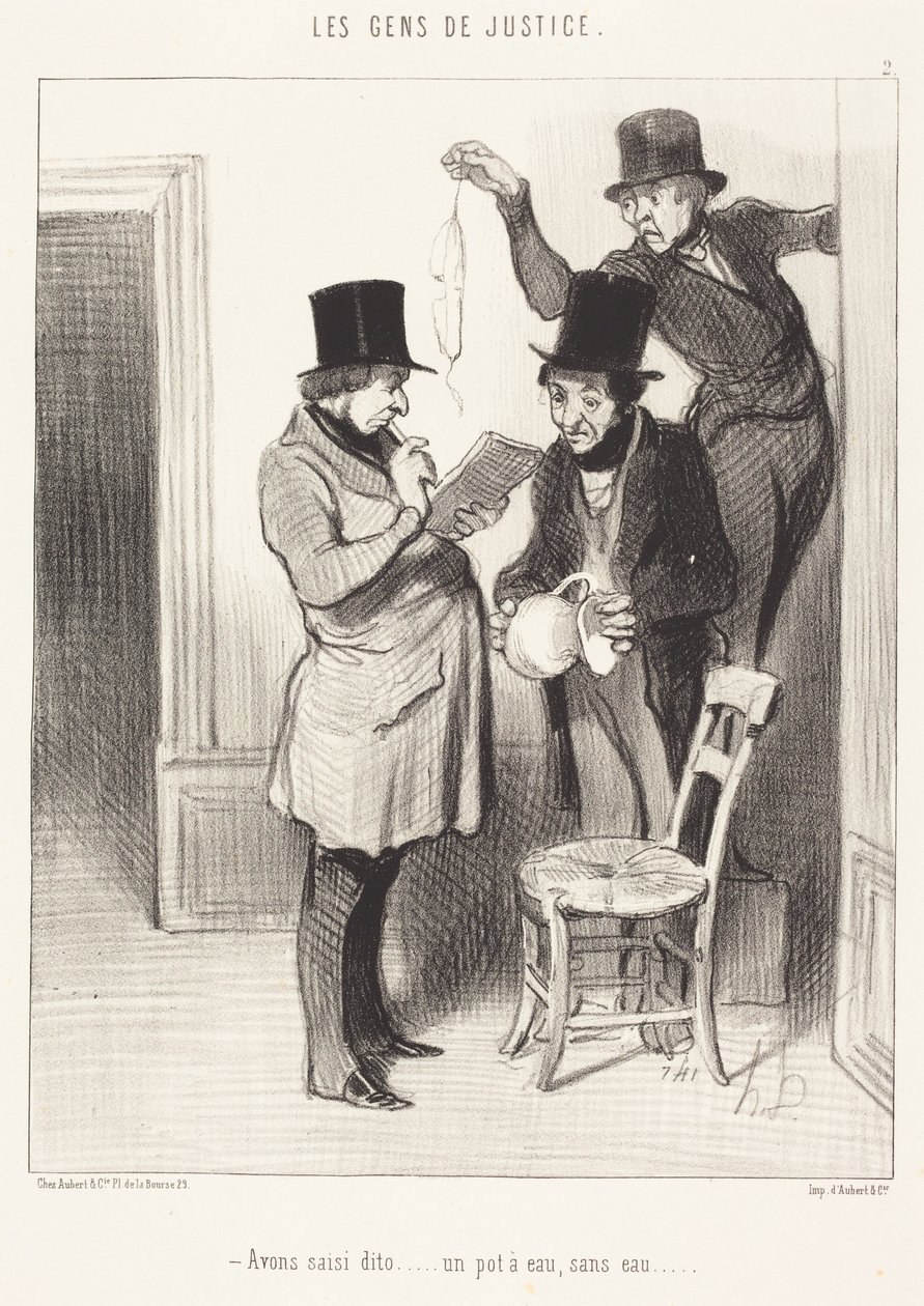 Vi har beslagtagit nämnda... en vattenkanna, utan vatten av Honoré Daumier
