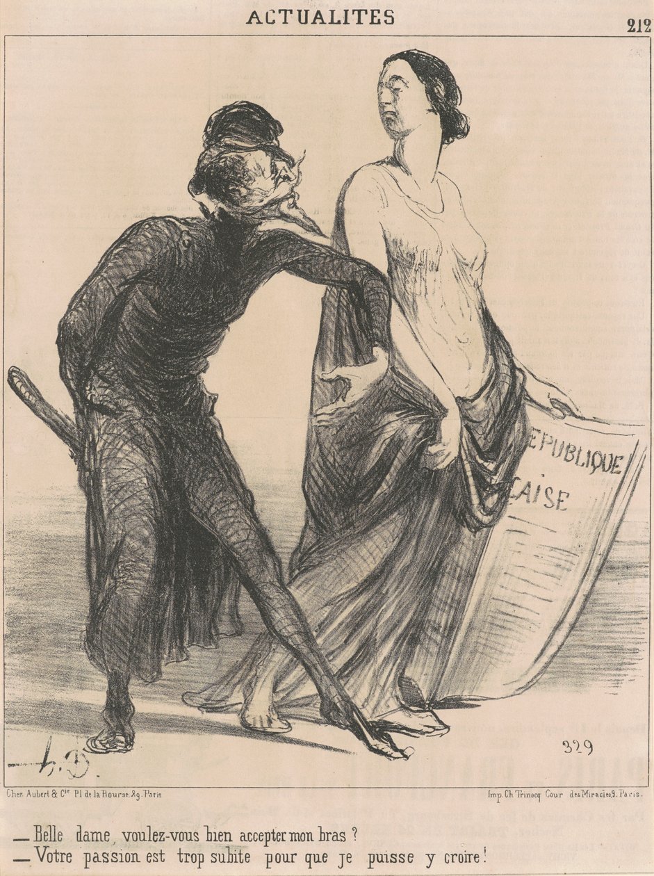Vacker dam vill du... acceptera min arm? av Honoré Daumier