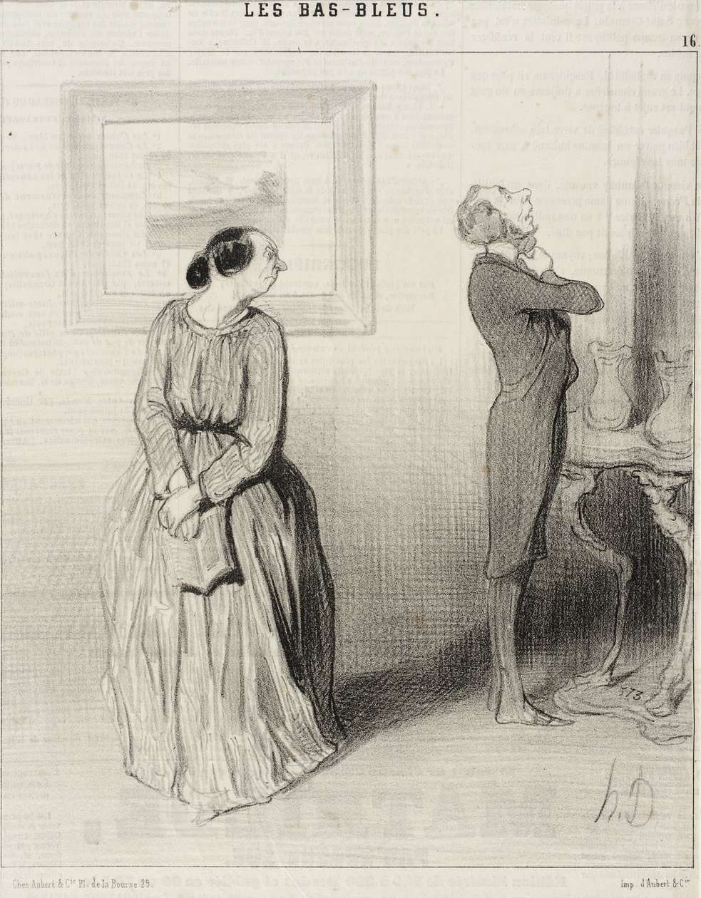 Älskling ... kom och rätta till min rosett! ... av Honoré Daumier