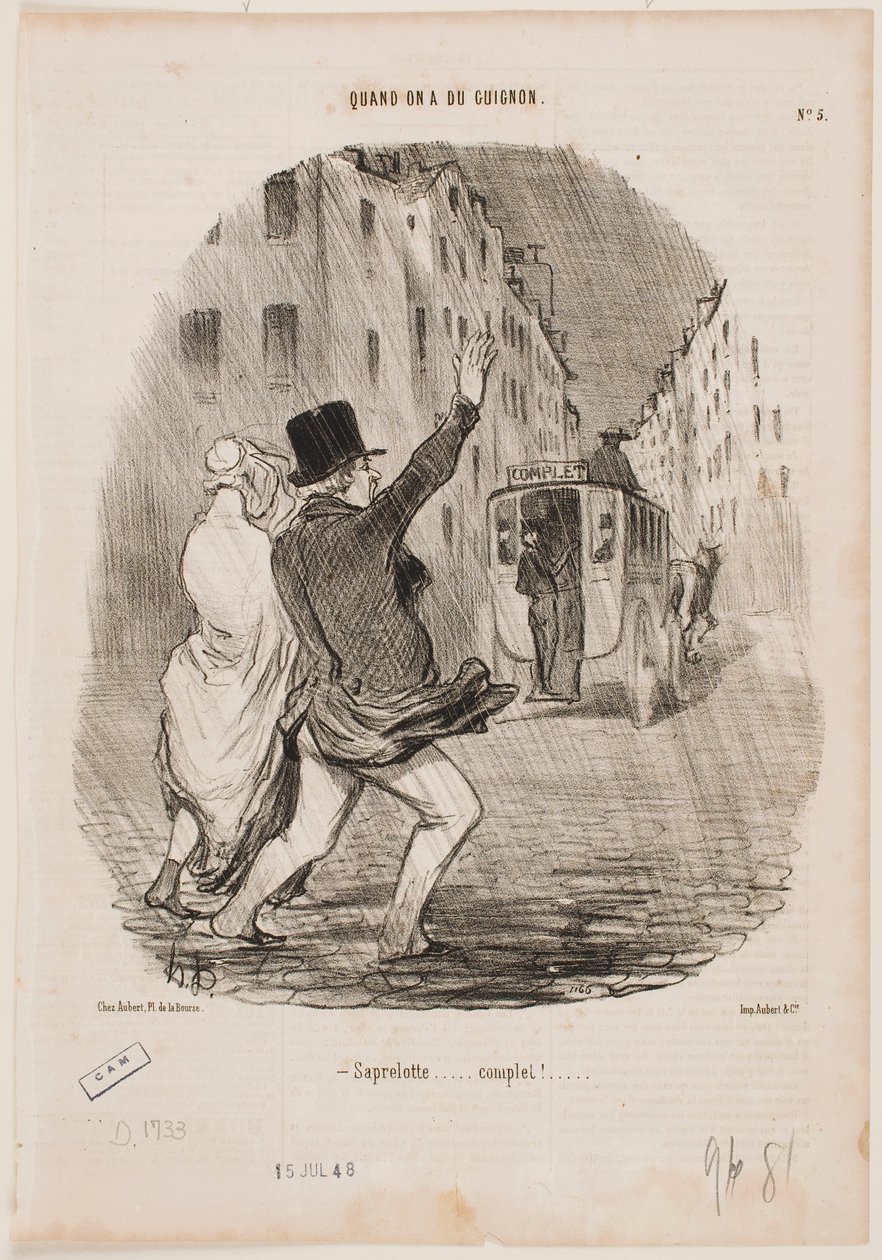 För tusan! Det är fullt! av Honoré Daumier