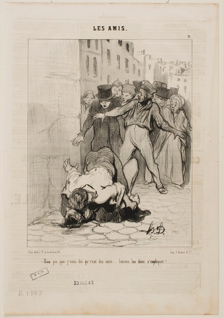 Men jag säger er, de är vänner... de uttrycker sig bara inför varandra. av Honoré Daumier