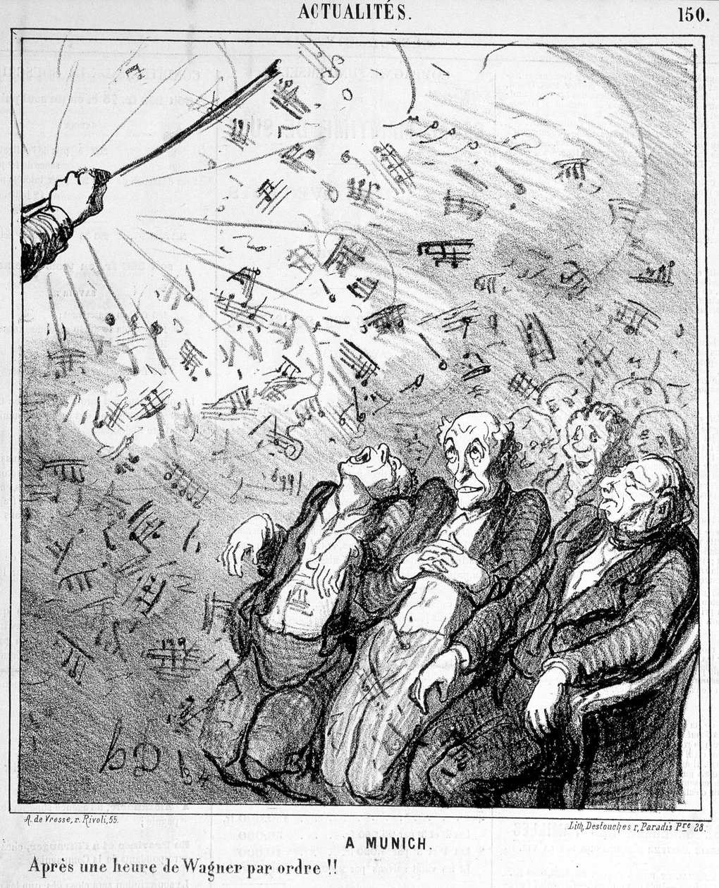 Tecknad film om Wagners musik - av Honoré Daumier av Honoré Daumier