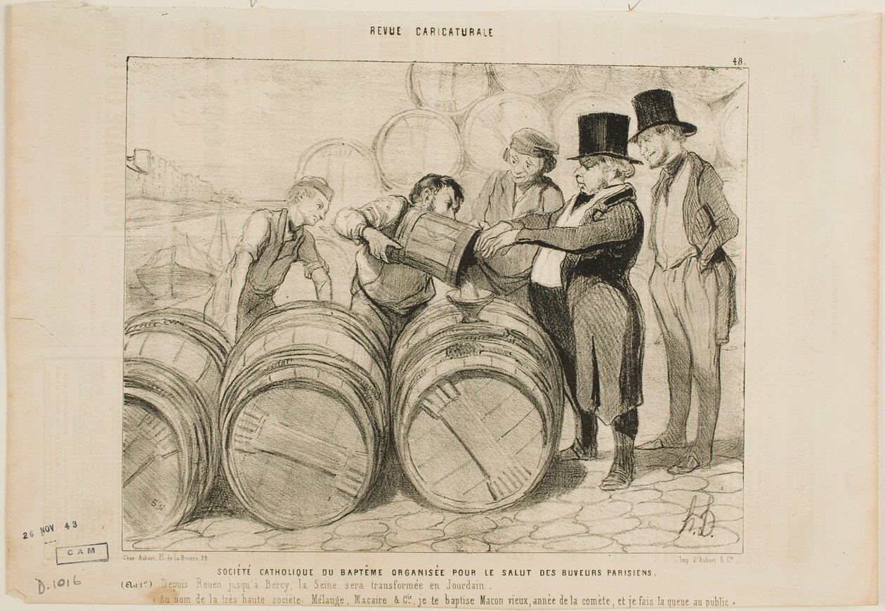 Katolskt dopningssällskap inrättat för alla Paris fyllon av Honoré Daumier