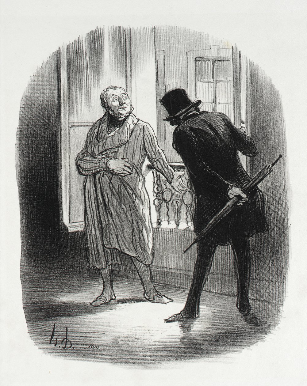 Den här bostaden är lite dyr för Kungliga torget... av Honoré Daumier