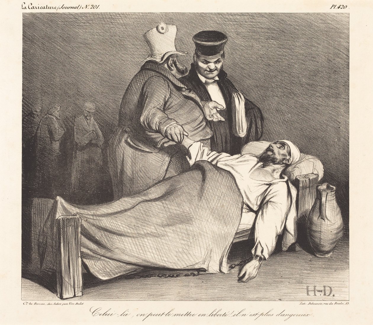 Den här kan vi släppa fri! Han är inte längre farlig! av Honoré Daumier