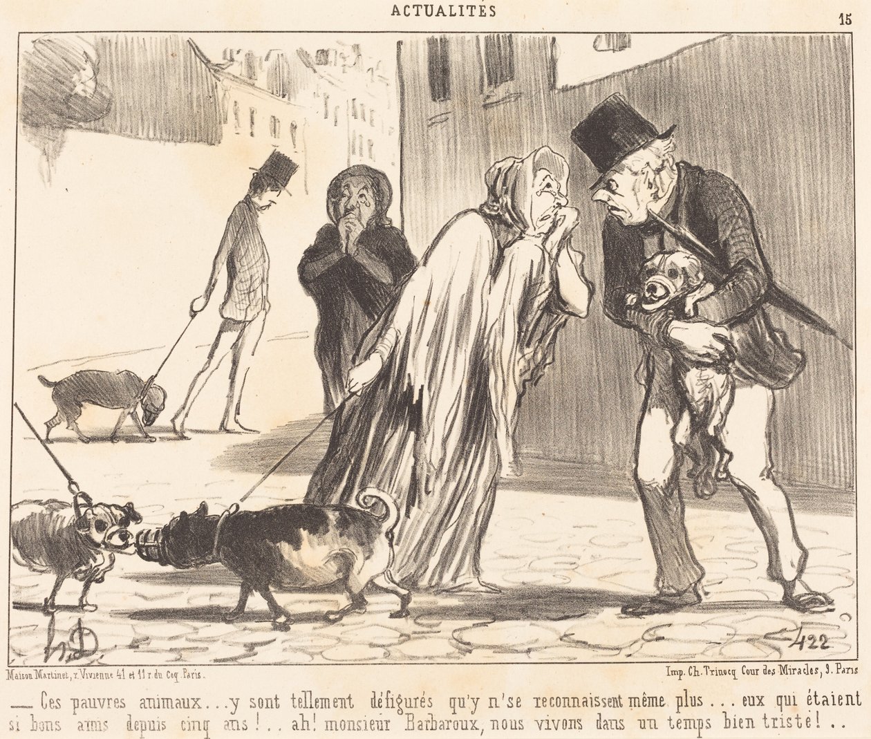 Dessa stackars djur... känner inte längre igen varandra... av Honoré Daumier