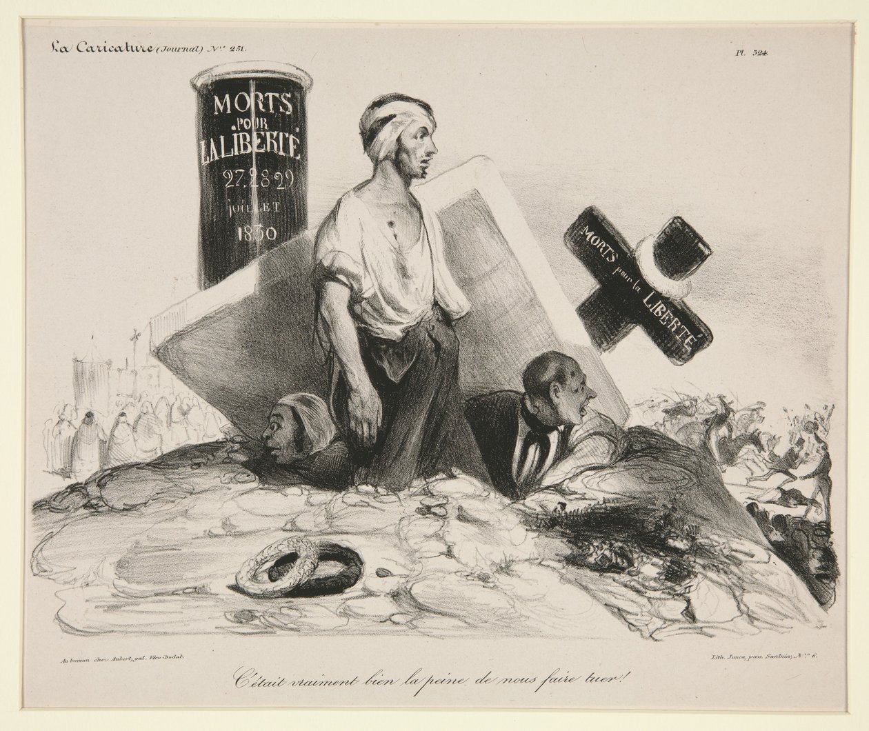 Det var verkligen knappast värt att låta döda oss för det! Plansch 524 ur tidskriften La Caricature av Honoré Daumier