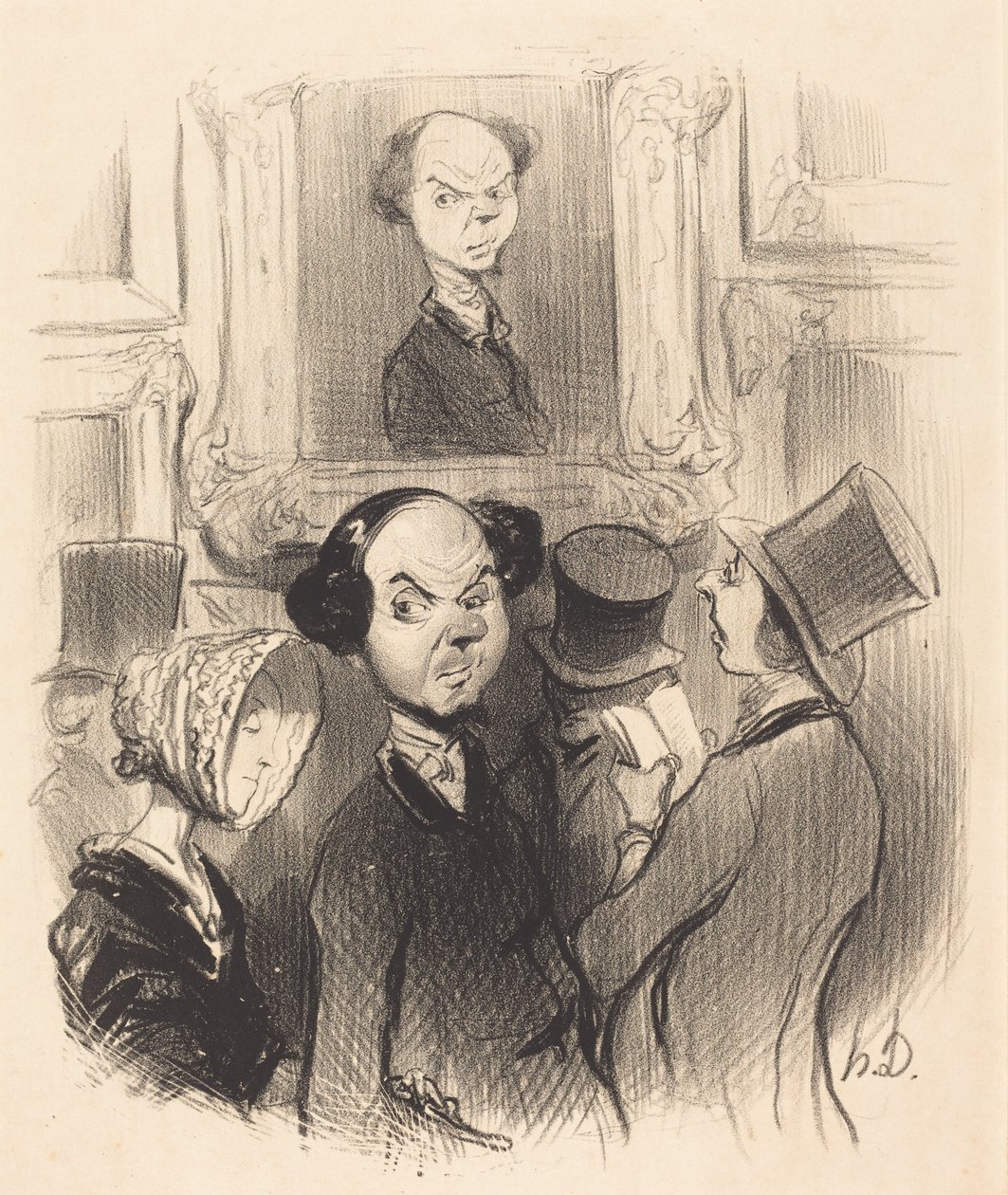 Förtjust över att se sig själv utställd... av Honoré Daumier
