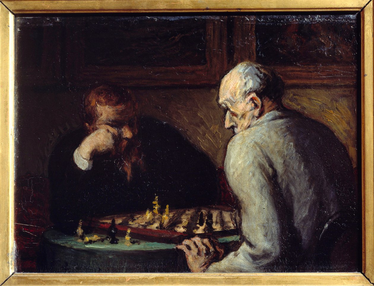 Schackspelare av Honore Daumier (1808-1879) 1800-talet av Honoré Daumier