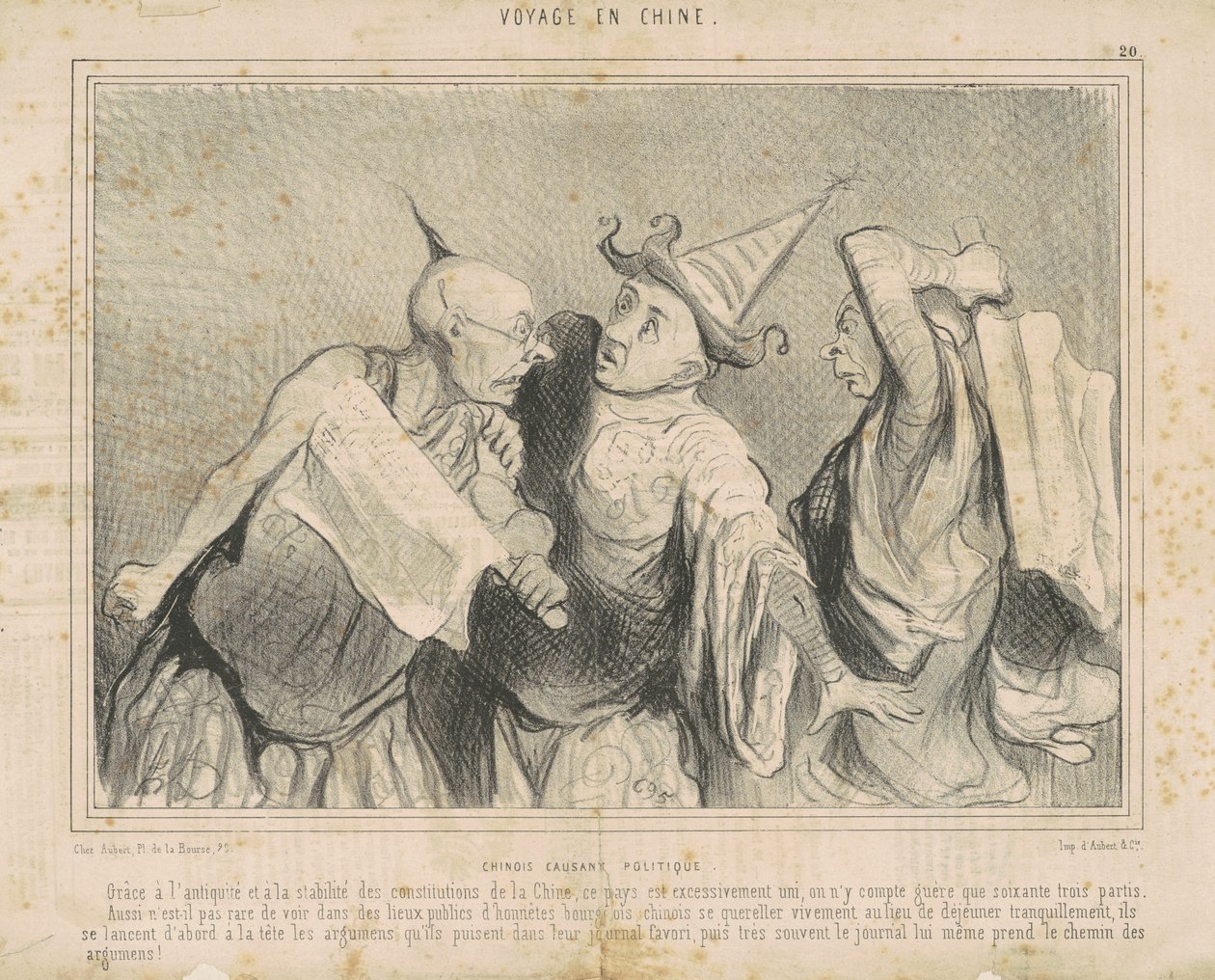 Kineser som talar politik av Honoré Daumier