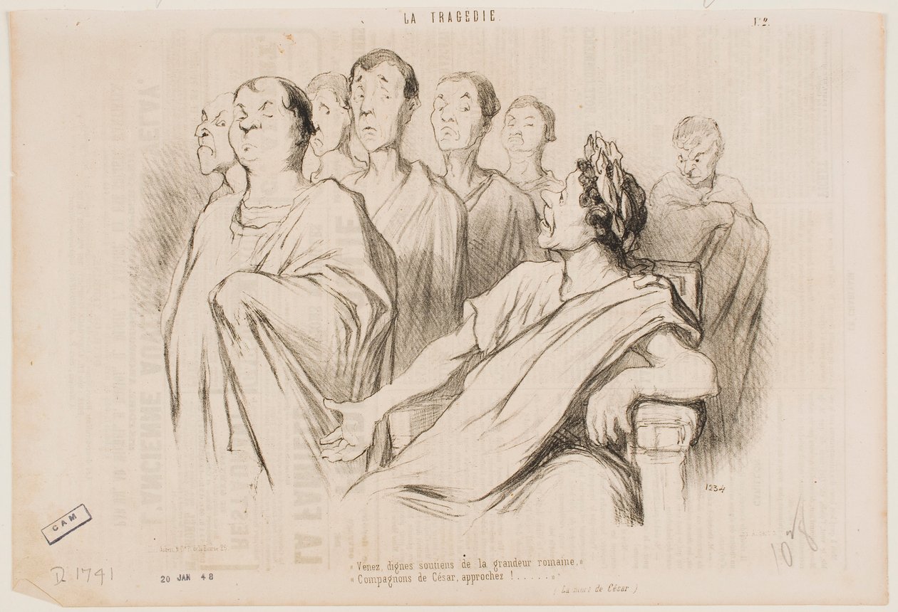 Kom, värdiga pelare för romersk storhet... Caesars vänner, träd fram! av Honoré Daumier