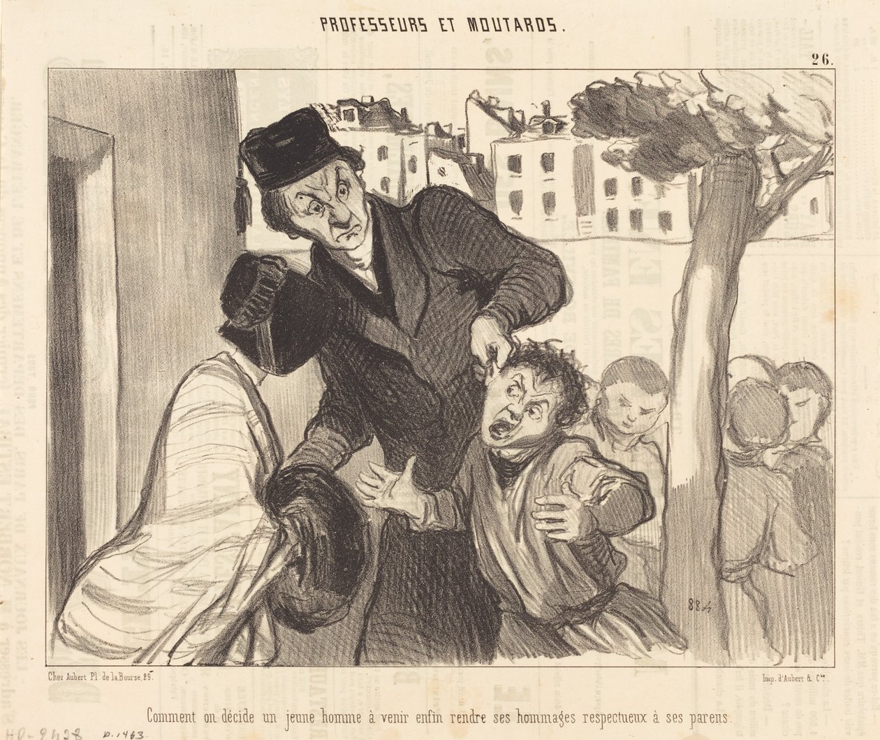 Hur bestämmer man sig för att en ung man ska komma... av Honoré Daumier