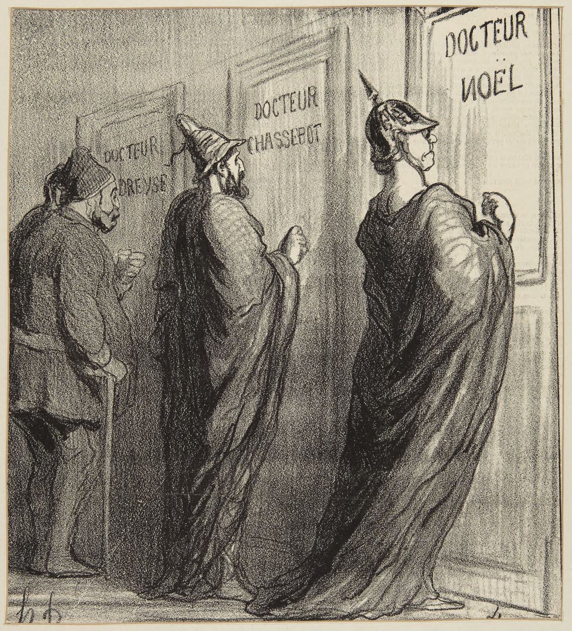 "Icke kostnadsfria konsultationer" av Honoré Daumier