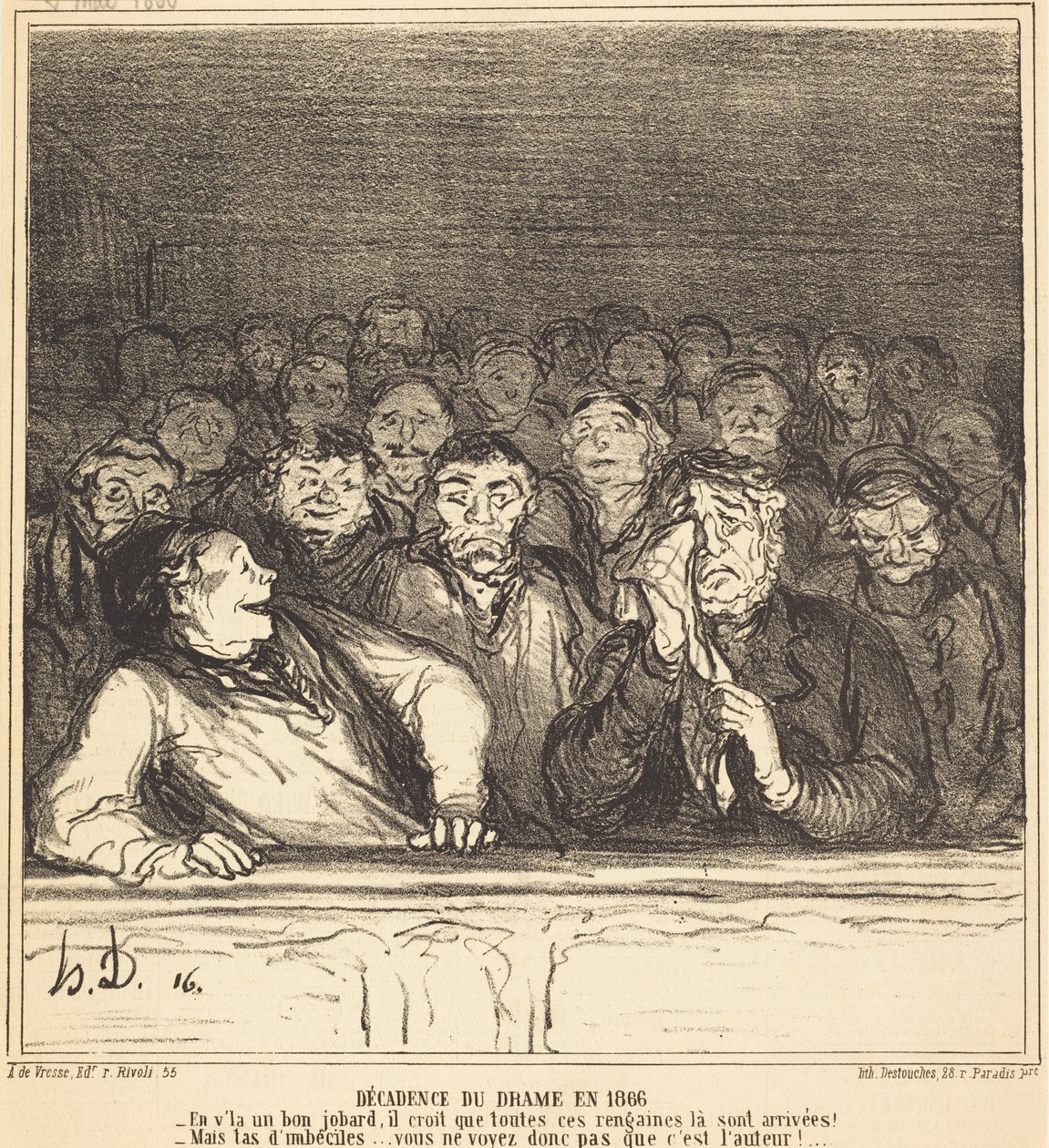 Dramats nedgång 1866 av Honoré Daumier