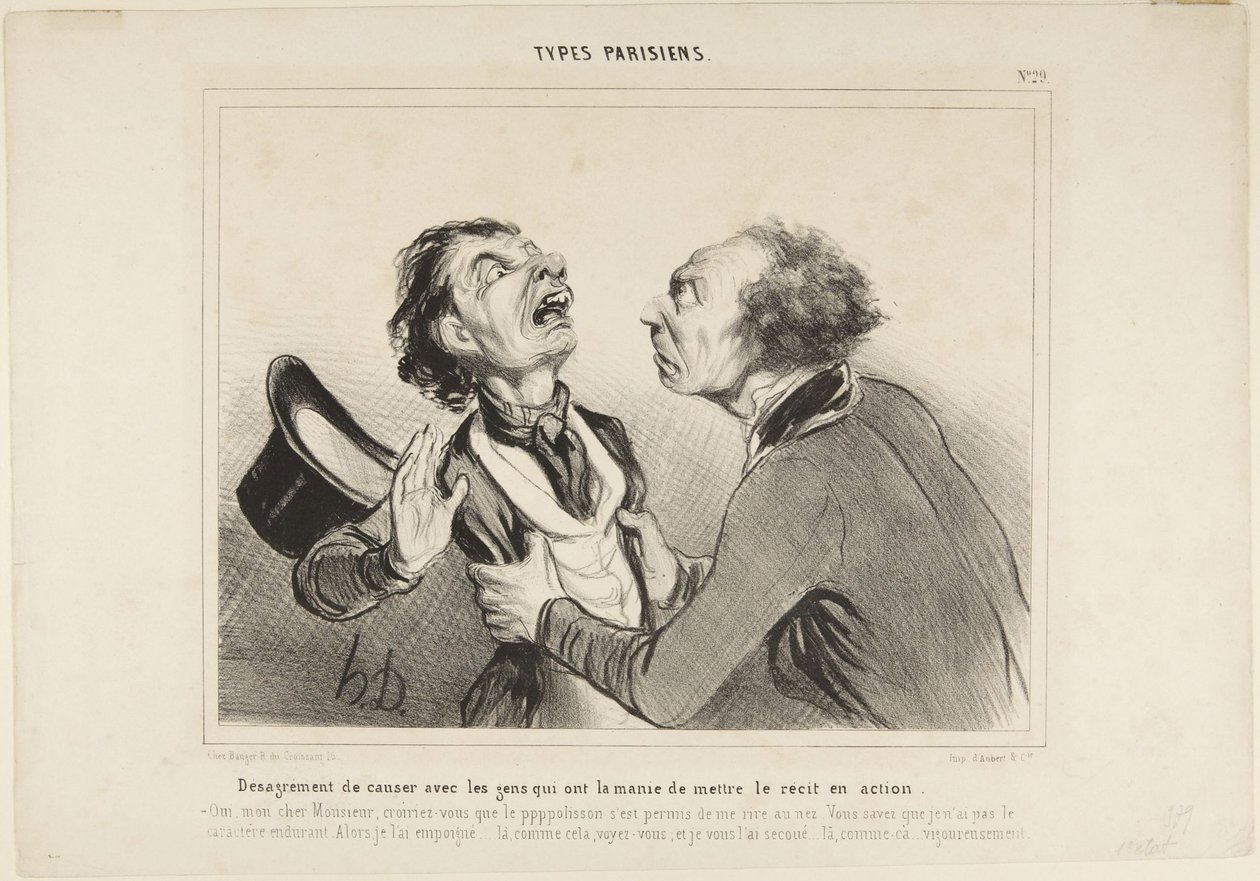 Obehaget med att samtala med folk ..., nummer 29 ur serien Parisiska typer av Honoré Daumier