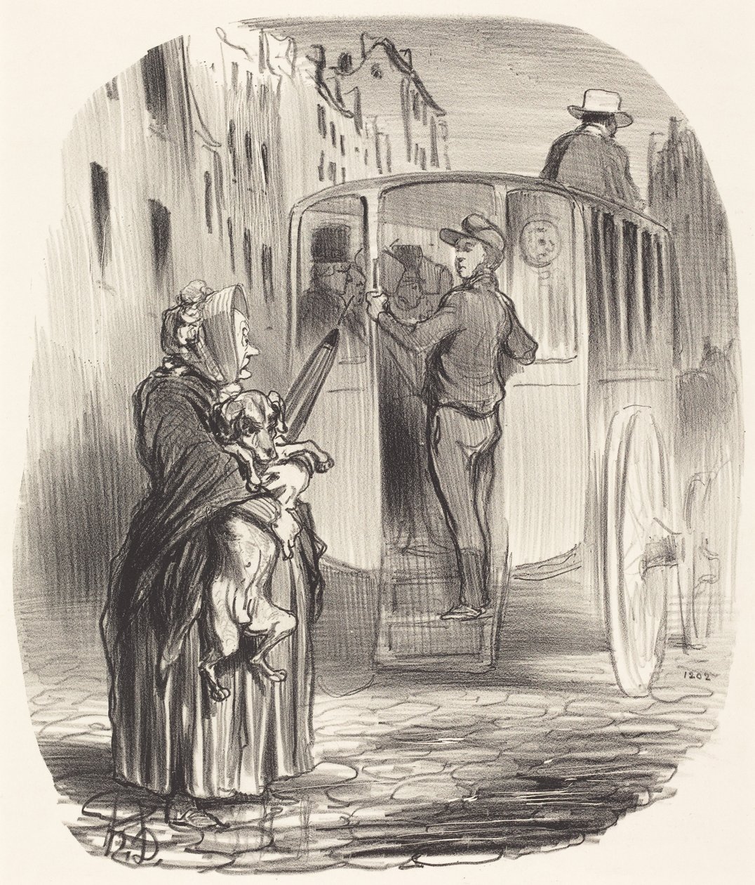 Beklagar, medborgarinna... jag tar inte emot hundar... av Honoré Daumier