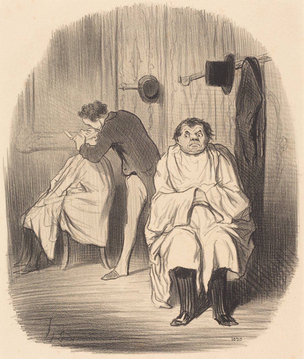 Sjutton! ... Det verkar som om rakkniven inte är särskilt bra ... av Honoré Daumier