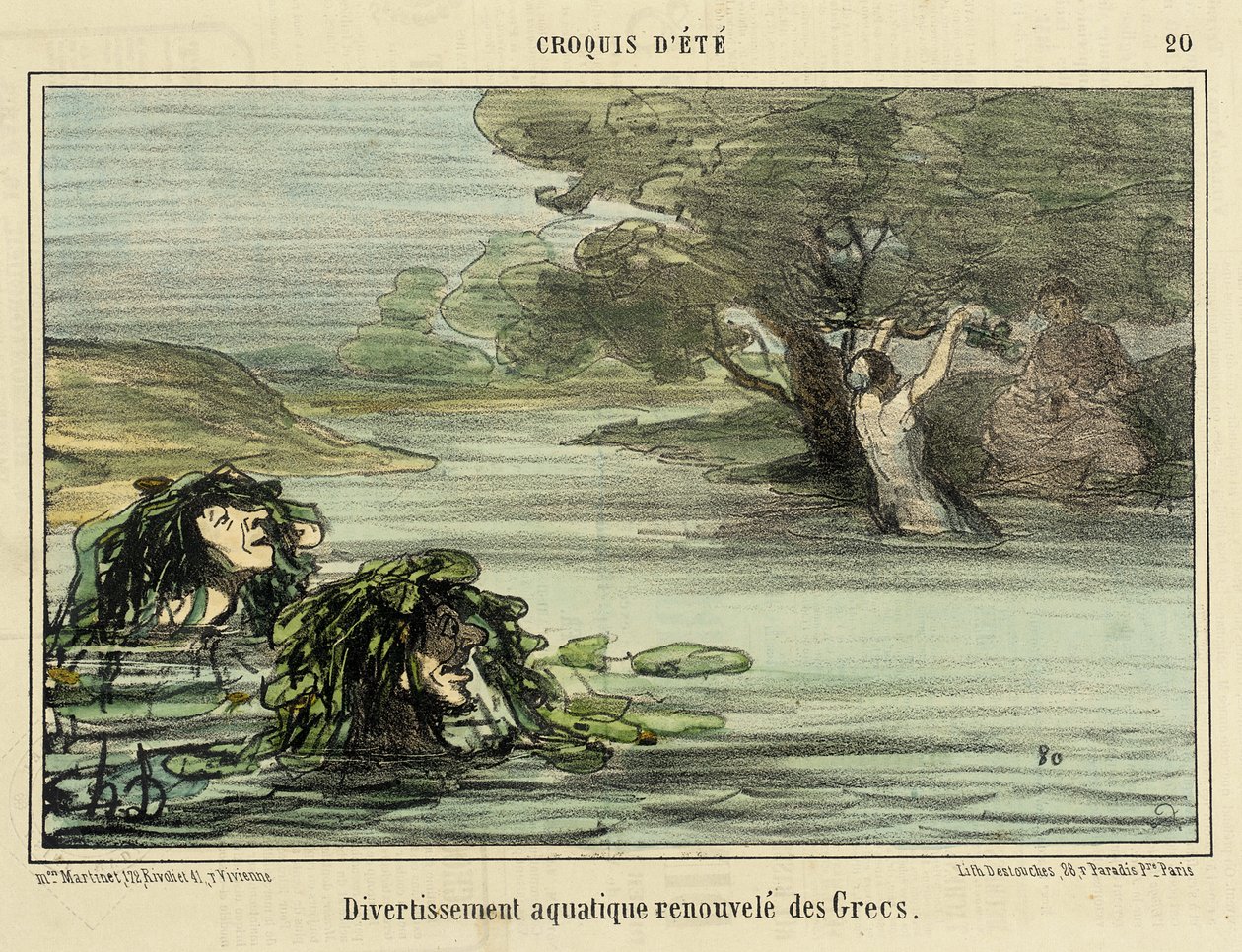 Grekernas förnyade vattennöje av Honoré Daumier