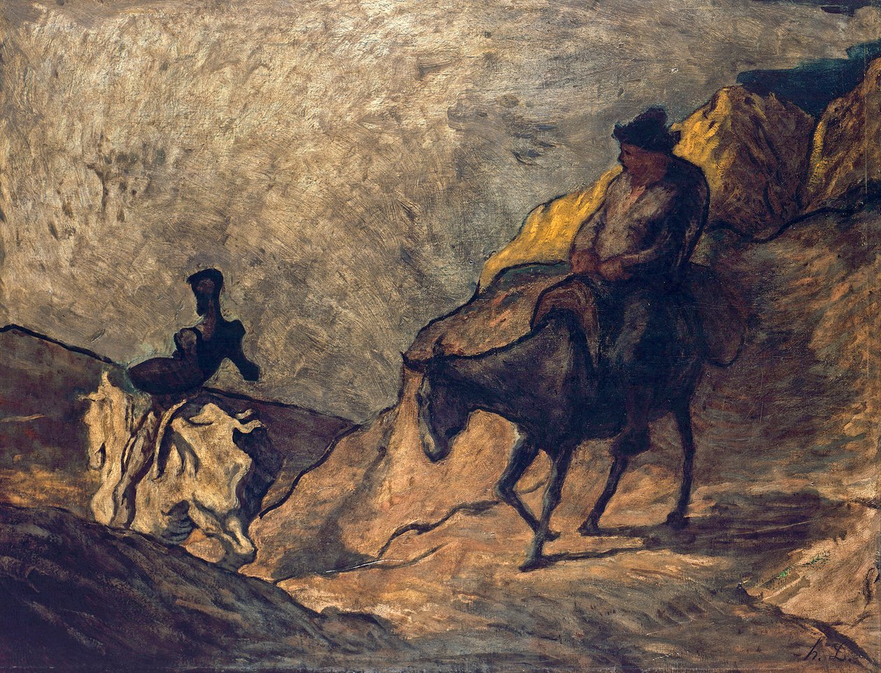 Don Quijote och Sancho Panza av Honoré Daumier