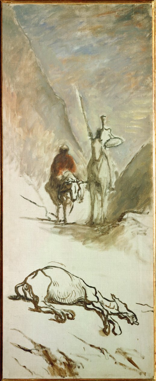 Don Quijote och den döda mulan av Honore Daumier