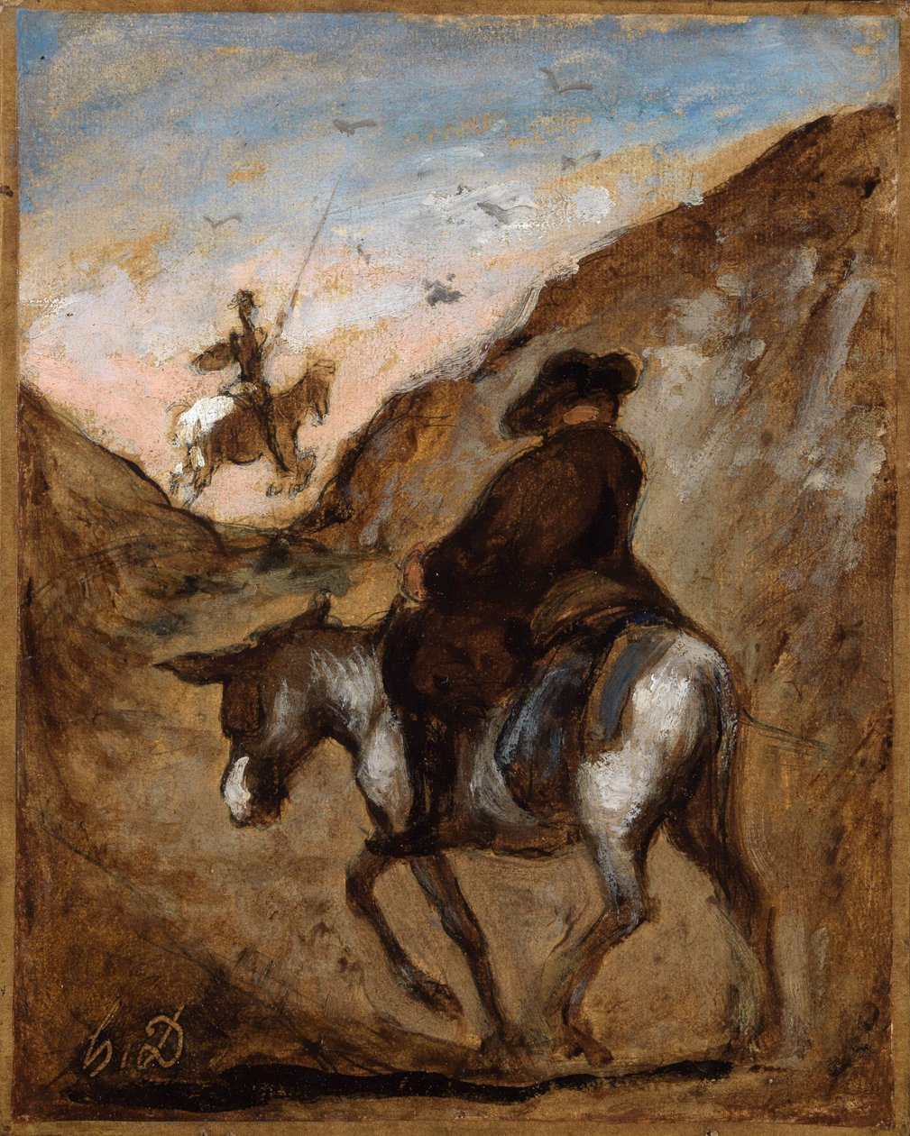 Don Quijote och Sancho Panza av Honoré Daumier