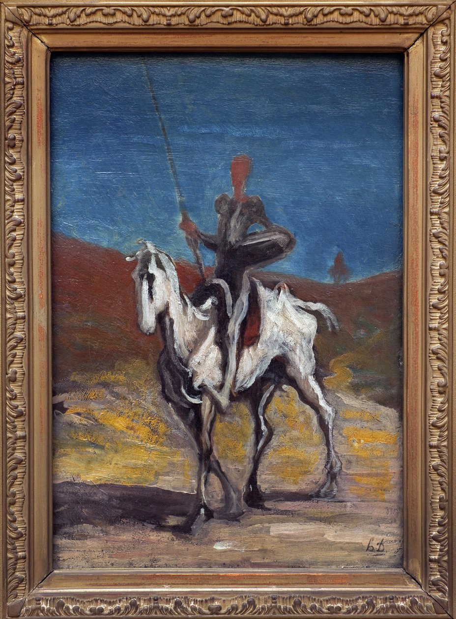 Don Quixote. Målning av Honore Daumier (1808-1879), olja på duk, cirka 1868. Fransk konst av Honoré Daumier