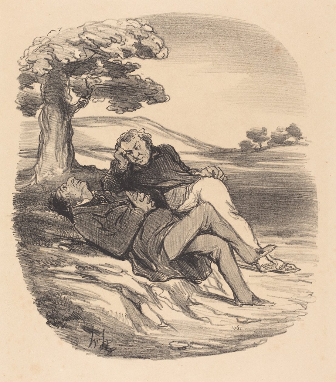 Söt fritid för en pensionerad järnaffär... av Honoré Daumier