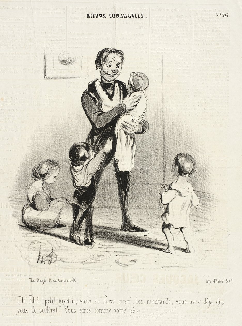 Eh! Eh!... lilla skurk, du kommer också att få sådana ungar... av Honoré Daumier