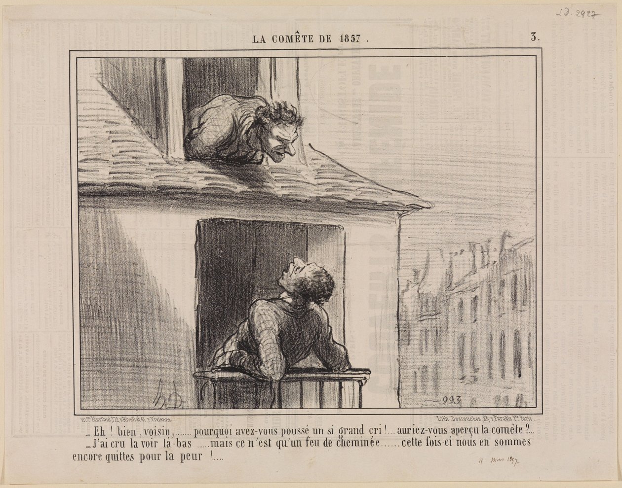 Nåväl, granne,... (Kometen från 1857, plansch 3) av Honoré Daumier
