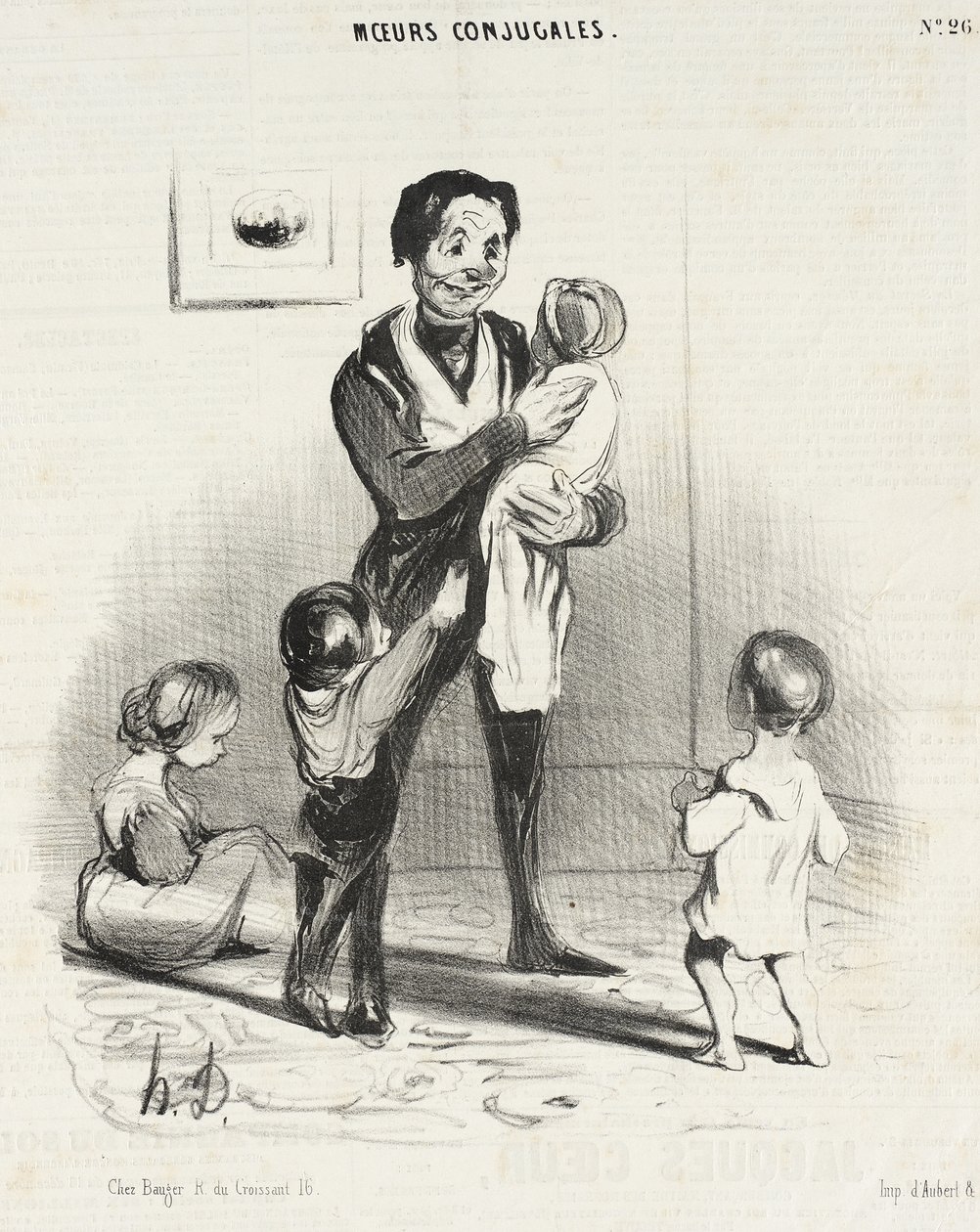Eh, eh! Din lilla skurk, du ska ... av Honoré Daumier