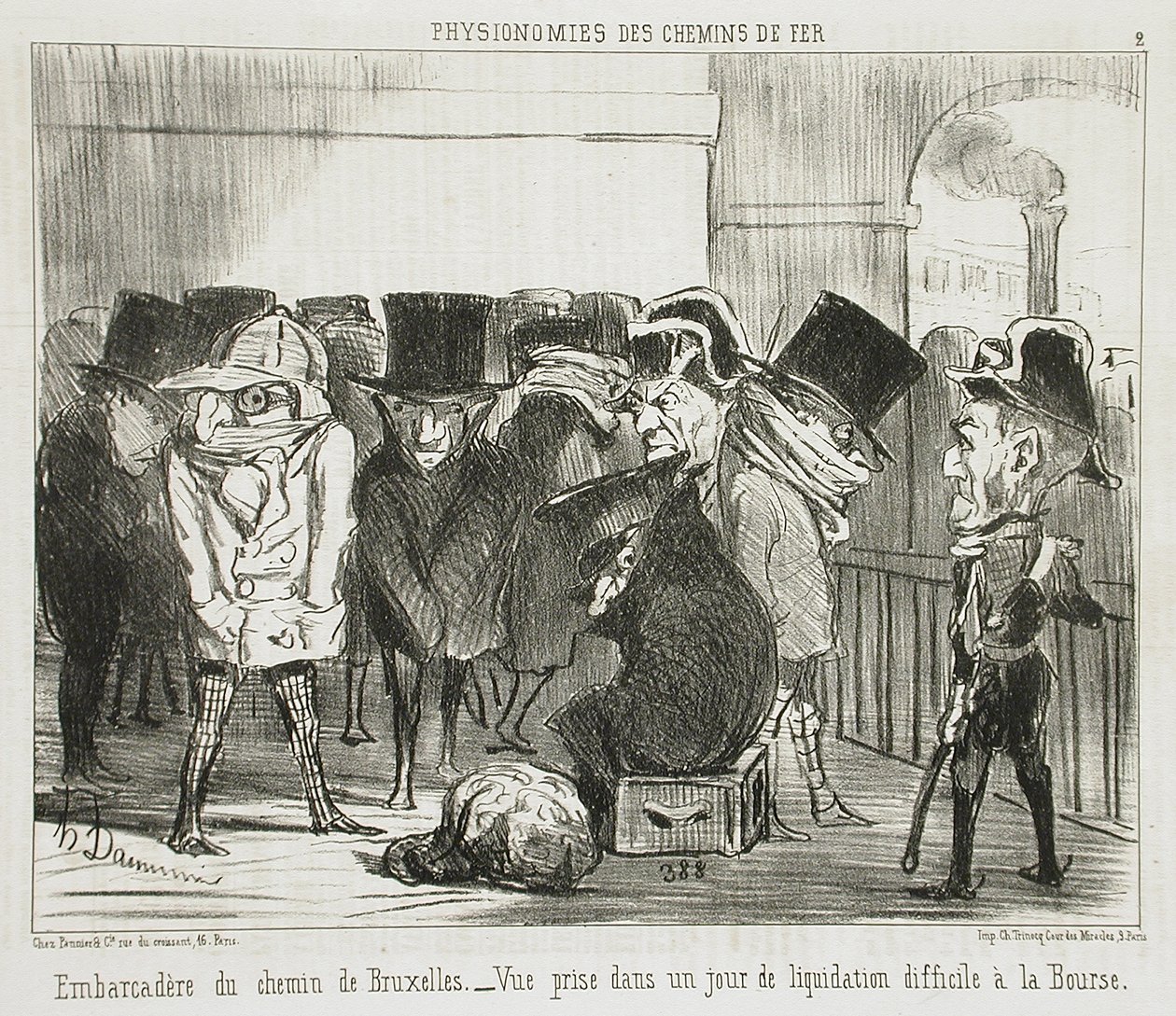 Stationen vid järnvägen till Bryssel av Honoré Daumier