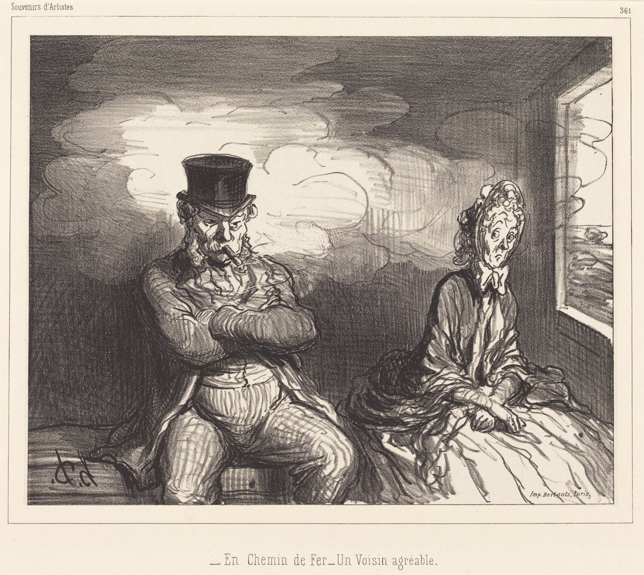 På Järnvägen... en trevlig granne av Honoré Daumier