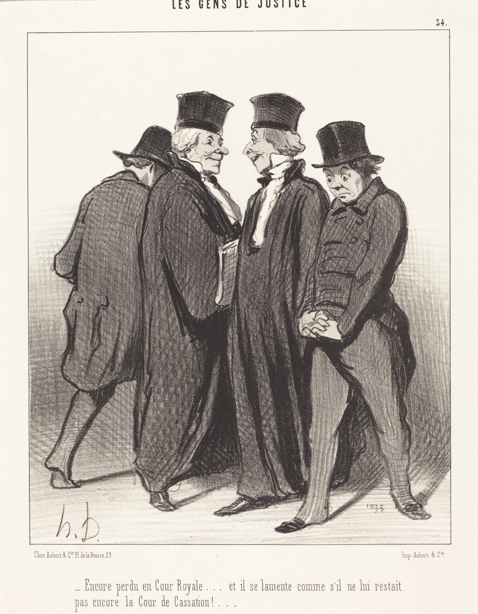 Återigen förlorad i Kungliga domstolen... och han klagar... av Honoré Daumier